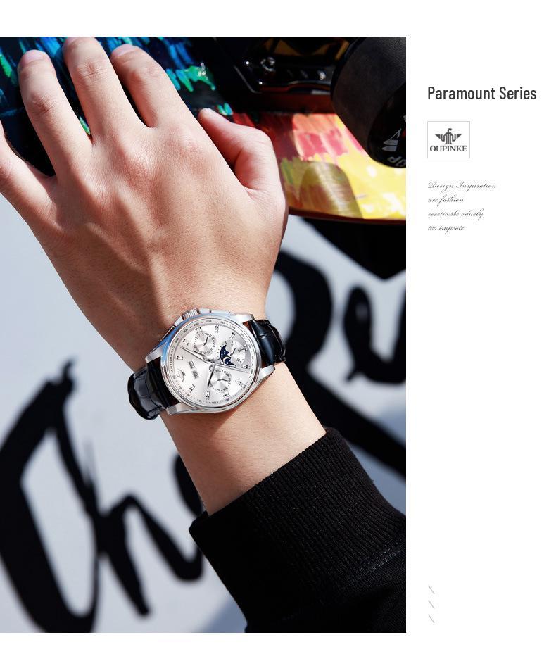 European Quality Men's Multifunctional Automatic Luminous Wristwatch