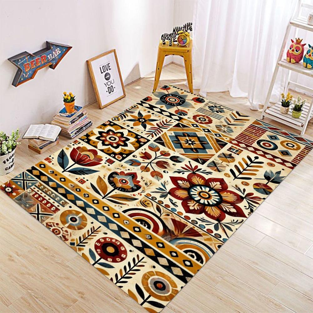 Persian Style Carpets for Living Room Anti-slip Cloakroom Rug American Bedroom Decor Retro Carpet Washable Study Soft Floor Mat
