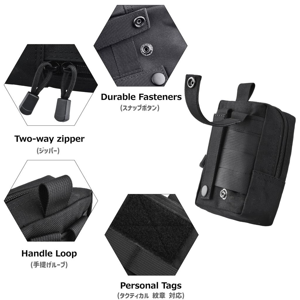 Azarxis Molle EDC Utility Pouch for Small and Backpack Molle for and Outdoor Set of 2 Sizes Pouch, Pouch, Items, Wallet, Smartphone, Accessory,