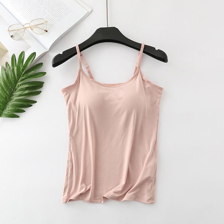 Large Size No Steel Ring Integrated Five-finger Chest Pad Camisole Bottoming Shirt Slim Multicolor Top