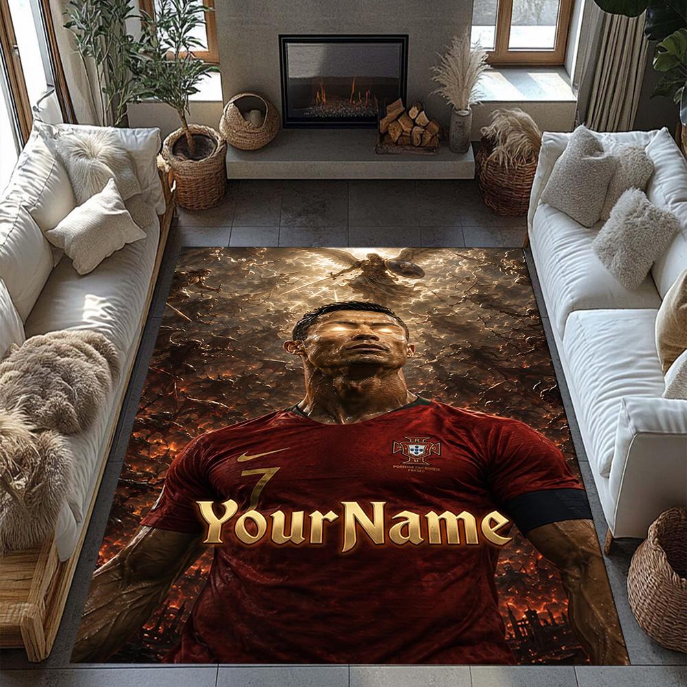 Cristiano Ronaldo 5 Customized Name Carpet Design for Dining Room Decorate Room Kitchen Living Rooms Antislip Carpet Office Home Decor