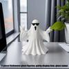 Funny Ghostly Miniature Statue With Sunglasses Pumpkin Collectible Ornament Halloween Home Office Desktop Shelf Decors