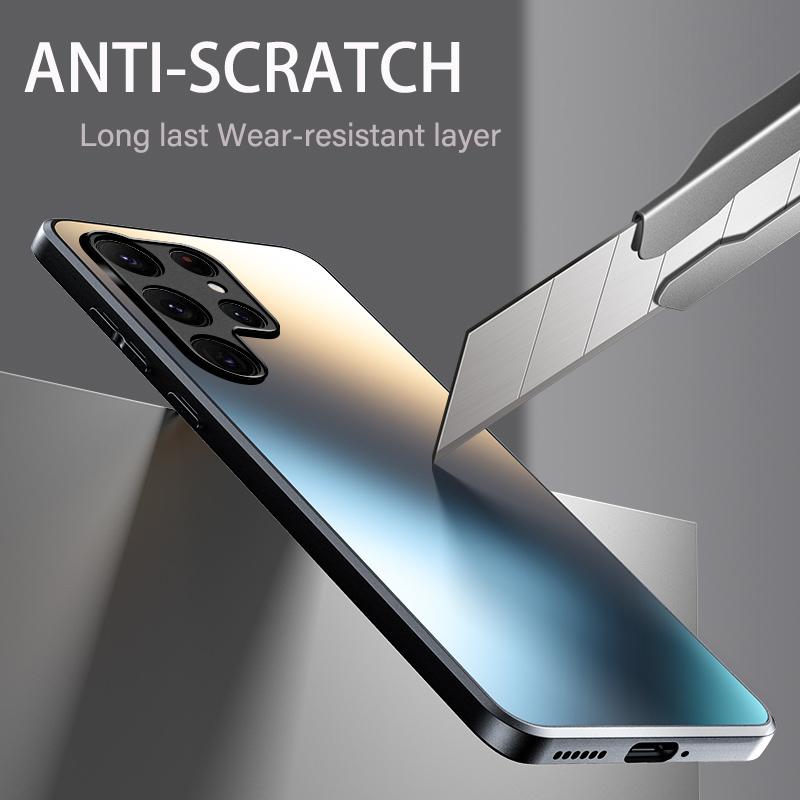 Funda de cristal mate de silicona AG de lujo para Samsung Galaxy S24 S23 S22 Ultra S24 Plus, funda protectora para lente de cámara esmerilada