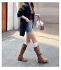 Fashion Knight Boots Fall Winter 2025 Women's Brown Tassel Mid-Leg Boots