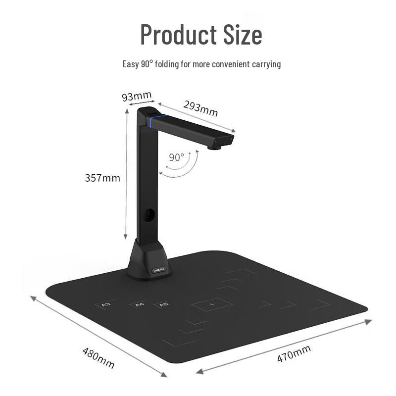 Vesan VEJ15859 16MP A3 High-Speed Portable Document Camera Scanner CN Plug (adapter Included)