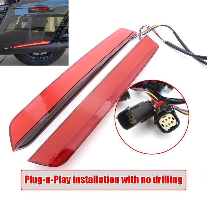 1 пара красных светодиодных боковых габаритных огней для кофров, запчасти для Touring Street Glide 2014-2024