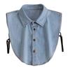 Denim Fake Collar Lapel Women Easy Button-On Shirt Collar Sweaters Dresses Jackets Layering Accessory