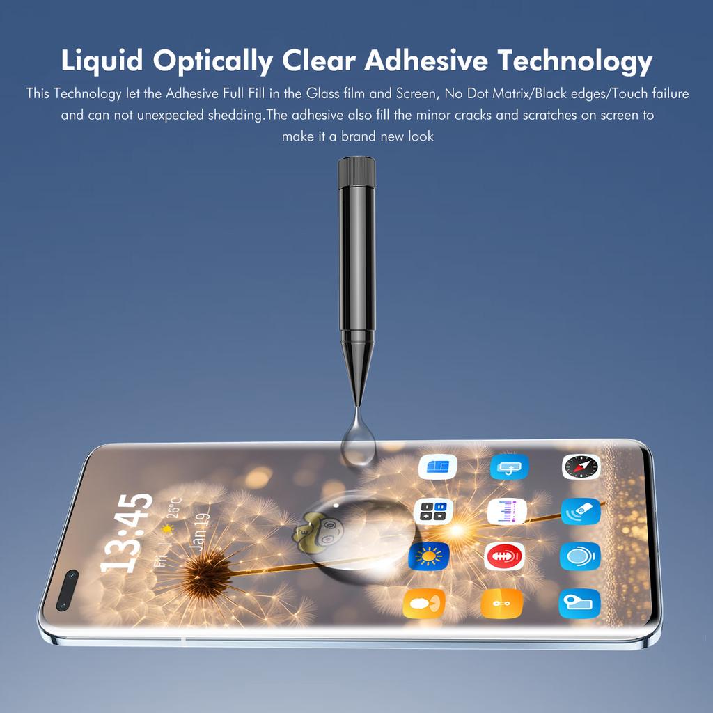 ENKAY HAT PRINCE Pentru Huawei Nova 11 Pro/11 Ultra Protector Ecran UV Curbat Atingere Sensibilă Film Clar Suport Deblocare Amprentă