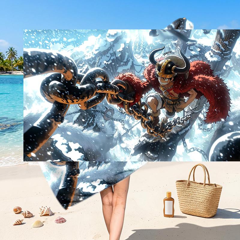 One Piece Printed Swim Towel, Portable Water Absorbent Towel for Beach Camping Daily Bathroom Use