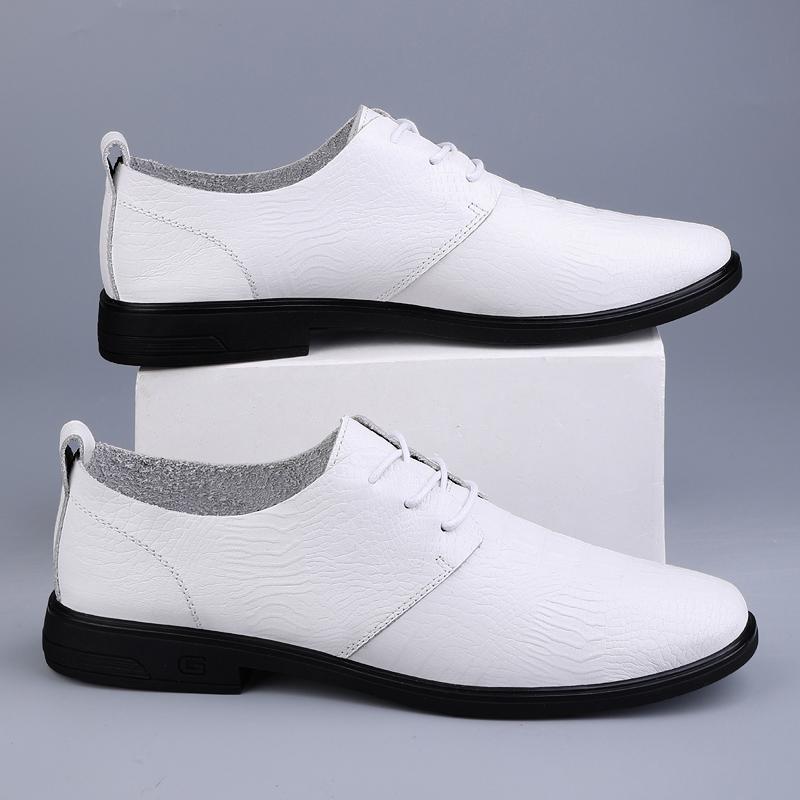 Fashion Casual Leather Oxford Shoes for Men Business Dress Shoes All-Match Comfortable Formal Dress Footwear Male Derby Shoes Sneakers