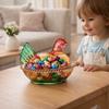 Cute Glass Chicken Shaped Storage Jar Smooth Color Decorative Hen on Nest Candy Dish with Lid Thickening Hen Candy Dish Home
