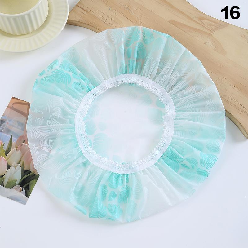 Hair Bonnet For Women Ladies Spa Salon Home Travel Use Flower Pattern Double Layer Shower Cap Waterproof Reusable Printed Bath