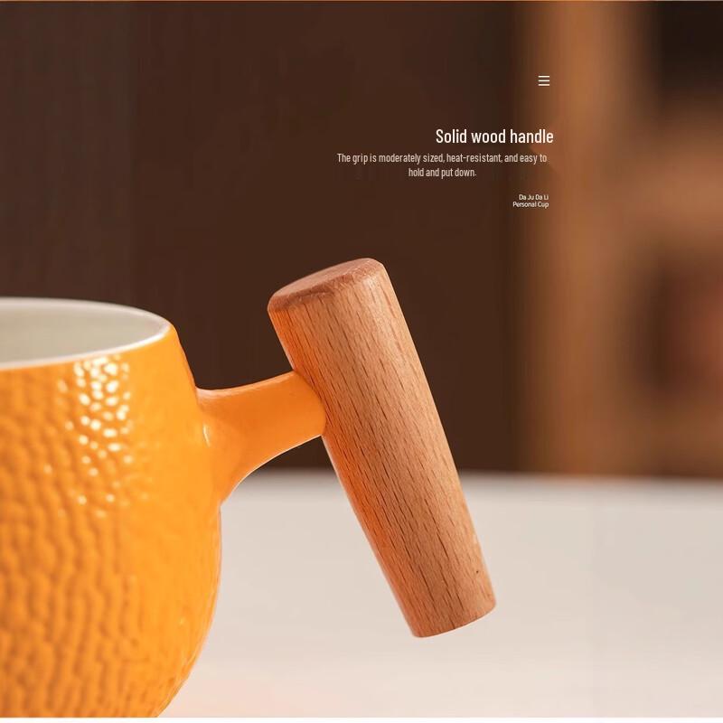 Auspicious Orange Ceramic Coffee Mug