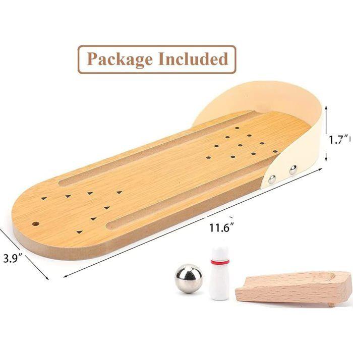 ®RisingFF Mini Bowling Game, Table Bowling Game with 10 Pins and Metal Bowling Ball