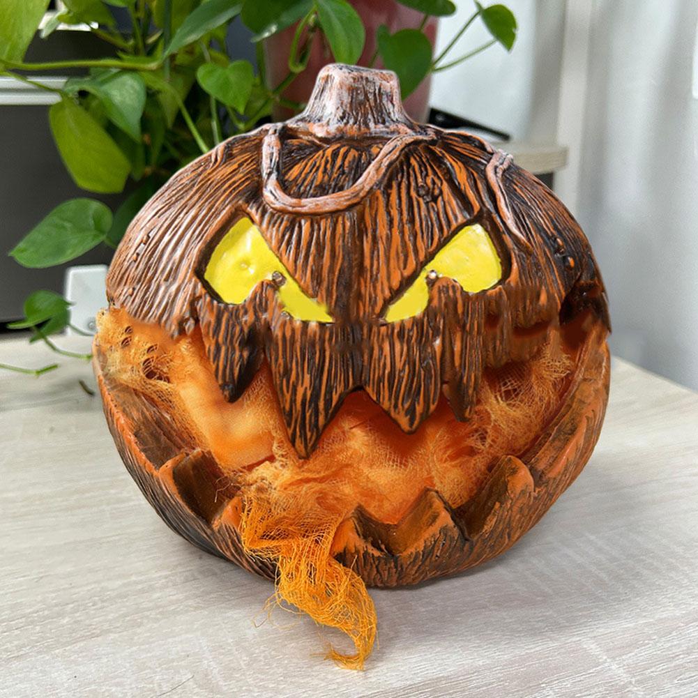 Brandneu Für Halloween-Dekoration Kürbiskopf-Dekor Horror-Ornament Sprachaktiviert Ohne Batterien 1 Stück 21*20*20cm