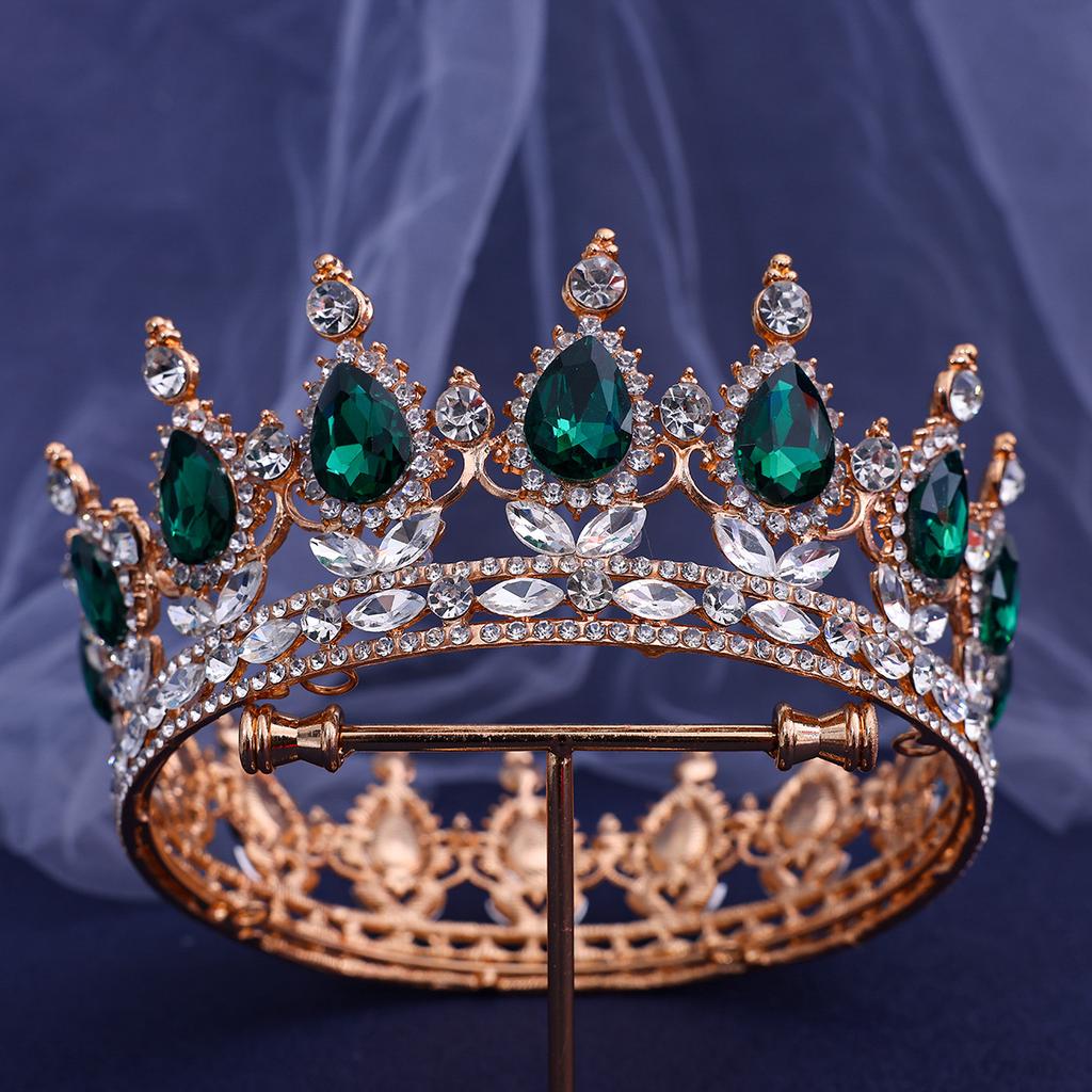 DIEZI Baroque Vintage Crystal rhinestone Full Tiara Crown For Women Girls Wedding Princess Bridal Hair Dress Party Accessories