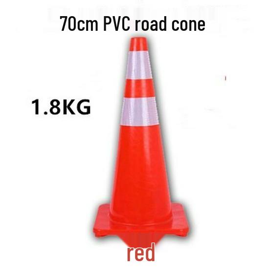 70cm Reflective PVC Road Safety Cone with Rubber Base