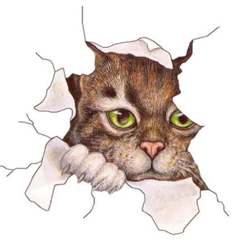 Simulation Creative Personality Cute Cat Car Stickers Animal Car Decoration Car Body Glass Rear Decoration Covering Scratches