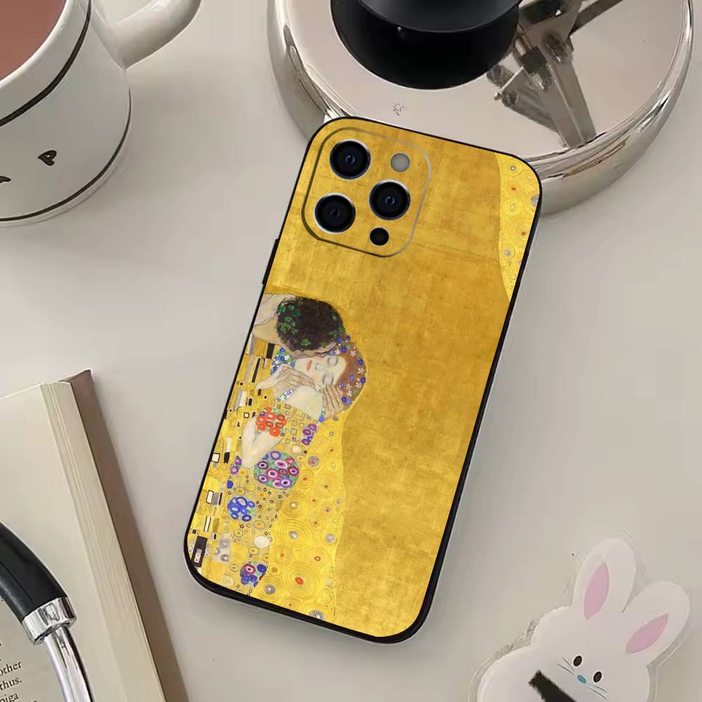 G-Gustav K-Klimt The Kiss Painting Phone Case Silicone Soft For IPhone 17 16 15 14 13 12 11 XS Plus Pro Max Plus