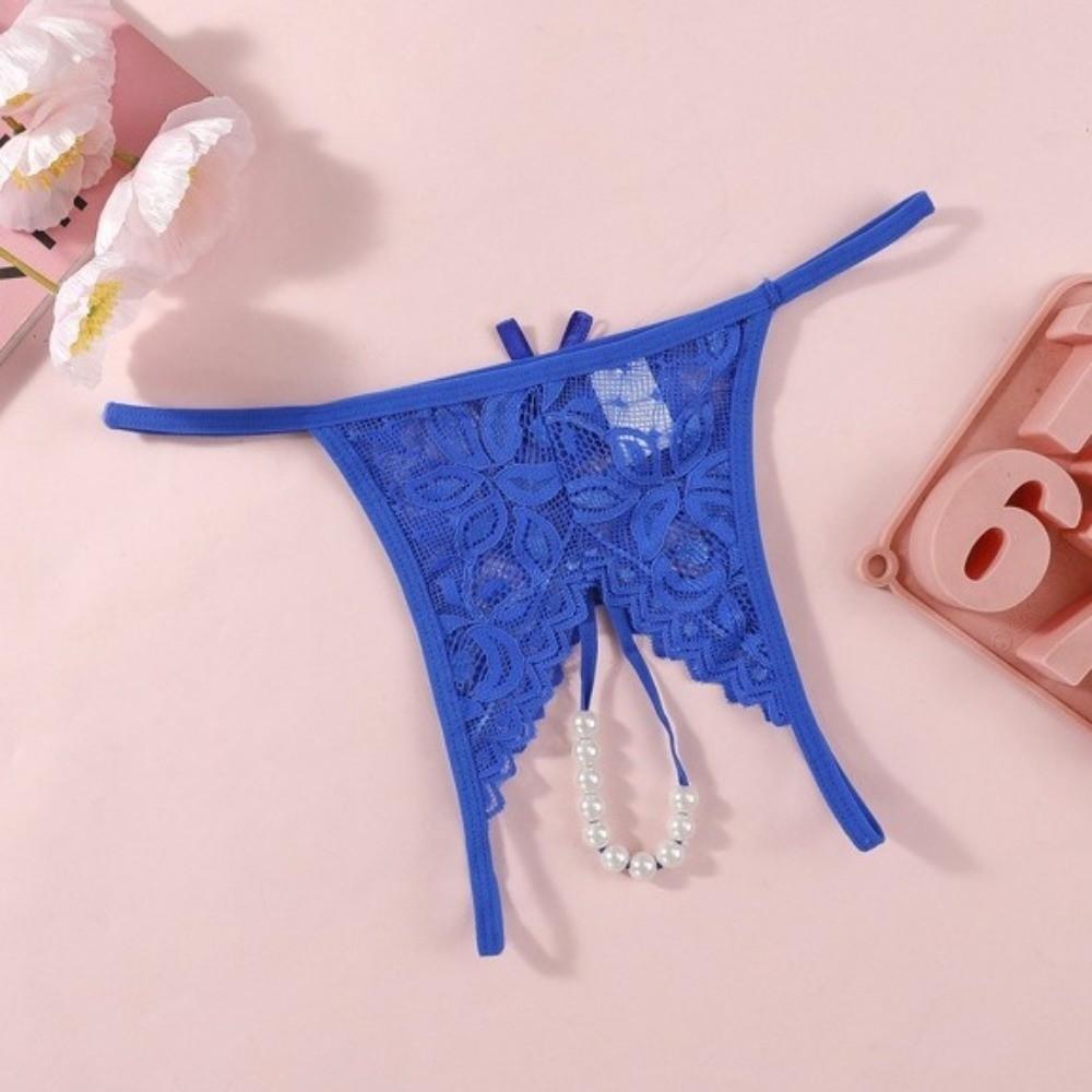 Low-waist Lace Seamless Panties Open Crotch Women's Thong Comfortable Mesh Lace Briefs  Female