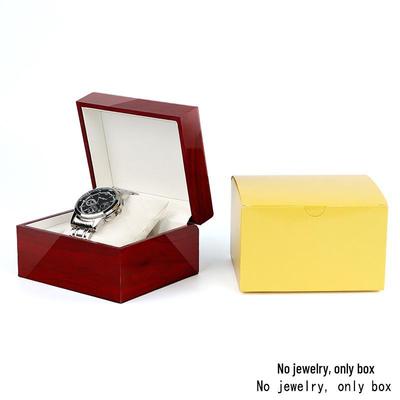 Exquisite Jujube-rote Holzuhr und Schmuck-Klappdeckelbox