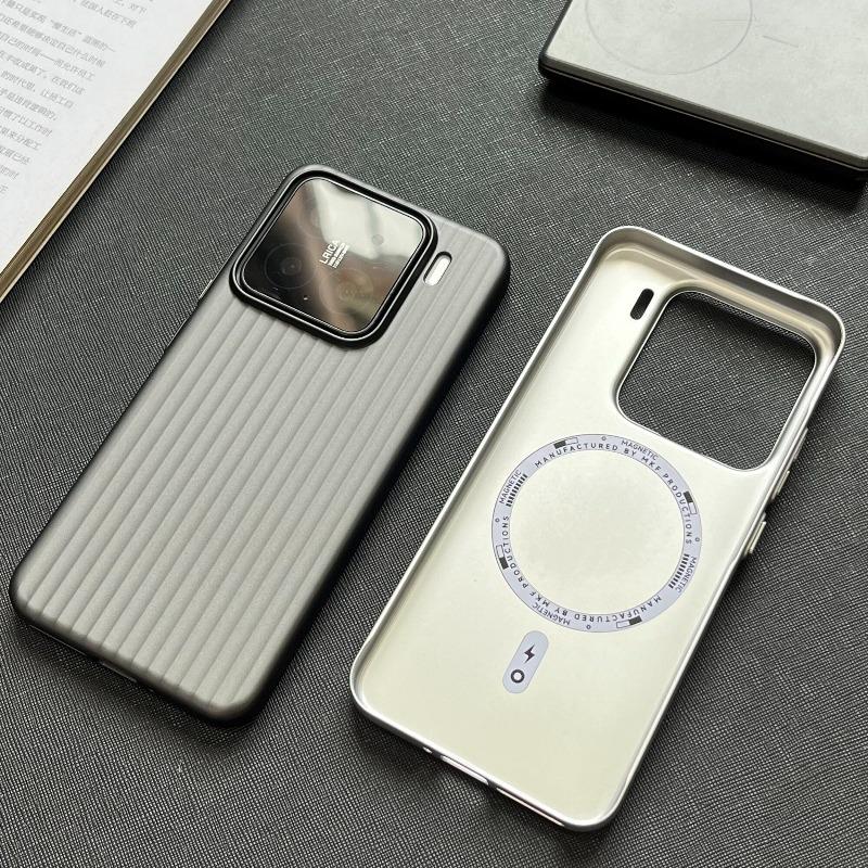 Custodia Magnetica Per Xiaomi 15 Custodia Striscia Opaca Cover Posteriore Rigida Leggera in PC Per Mi 15 Guscio Paraurti Resistente alle Impronte Digitali