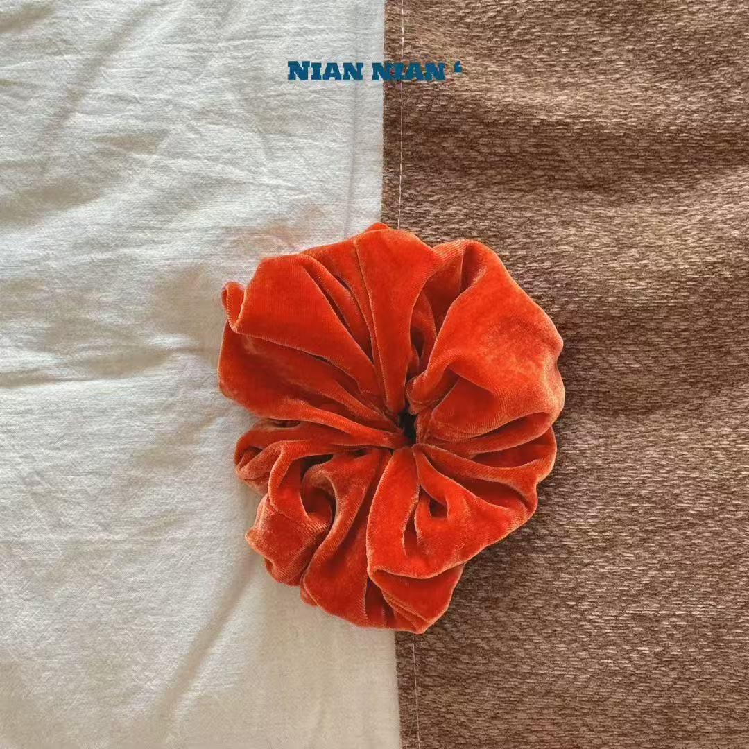 

Niannian Kids Knitted Velvet Retro Hair Tie for Autumn & Winter Girls оранжевый
