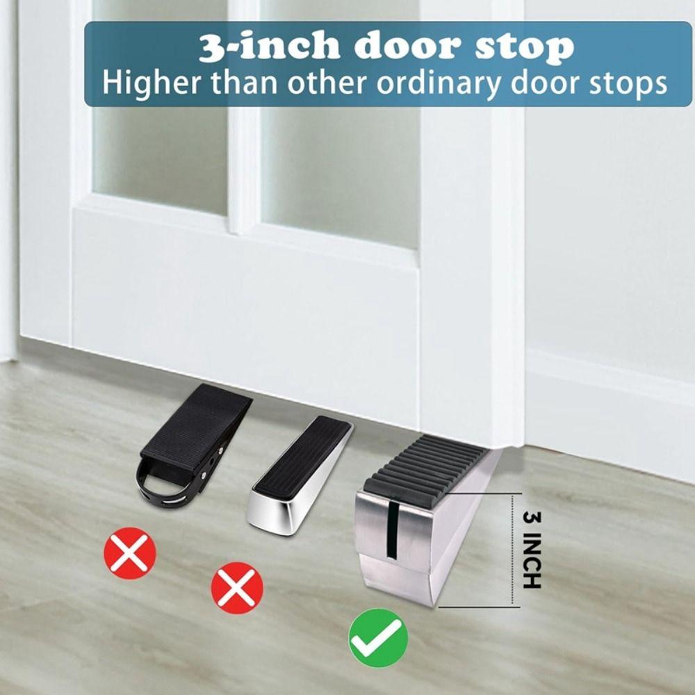 Non-slip Spring Door Stopper Heavy Duty Floor Doorstop Security Door Stop Wedge Door Holder