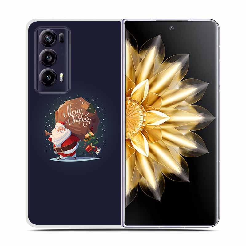 For Honor Magic V2 Case VER-AN1 Christmas Cute Clear Hard Plastic PC Back Cover For Huawei Honor Magic V2 5G Coques Cartoon Bags