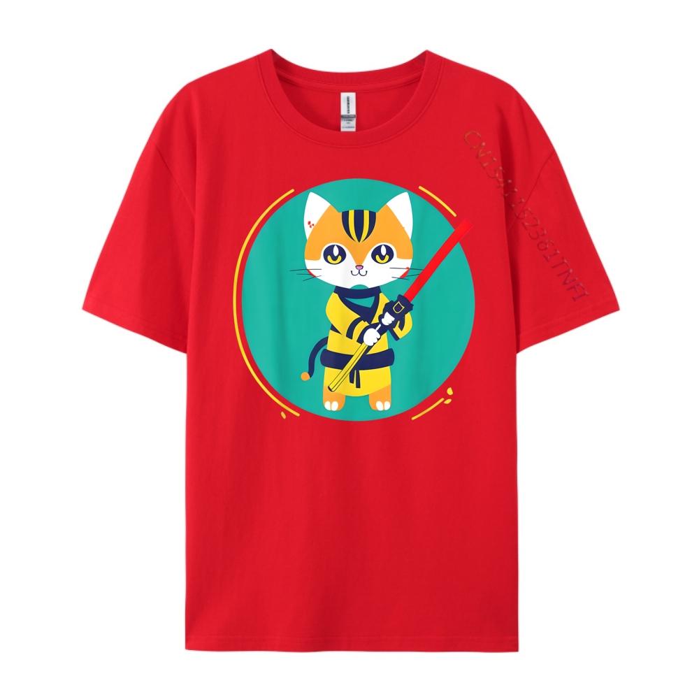 Cute Samurai Cat Part Cat And Part Samurai Black Shirt Graphic Tees Gifts For Men Aesthetic S