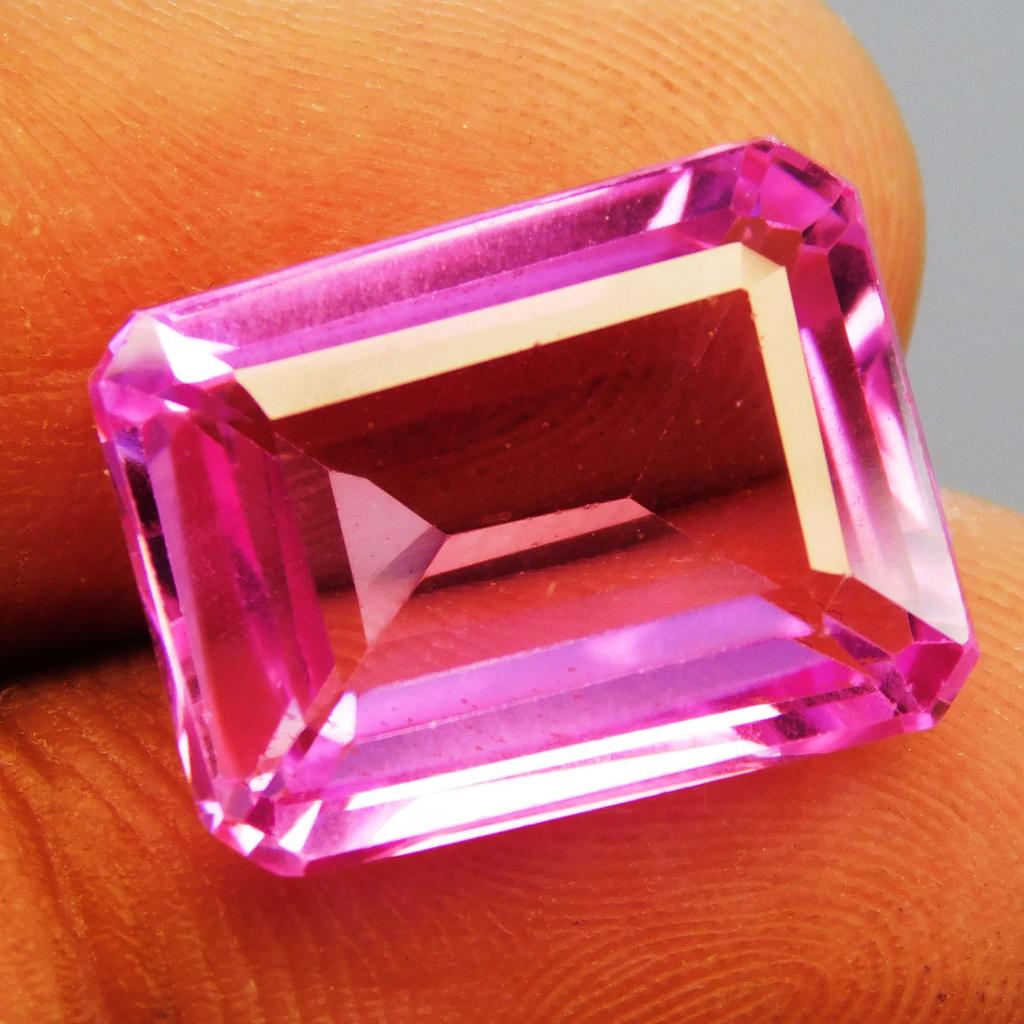 12.90 Ct Natural Attractive Pink Sapphire Emerald Cut Loose Gemstone