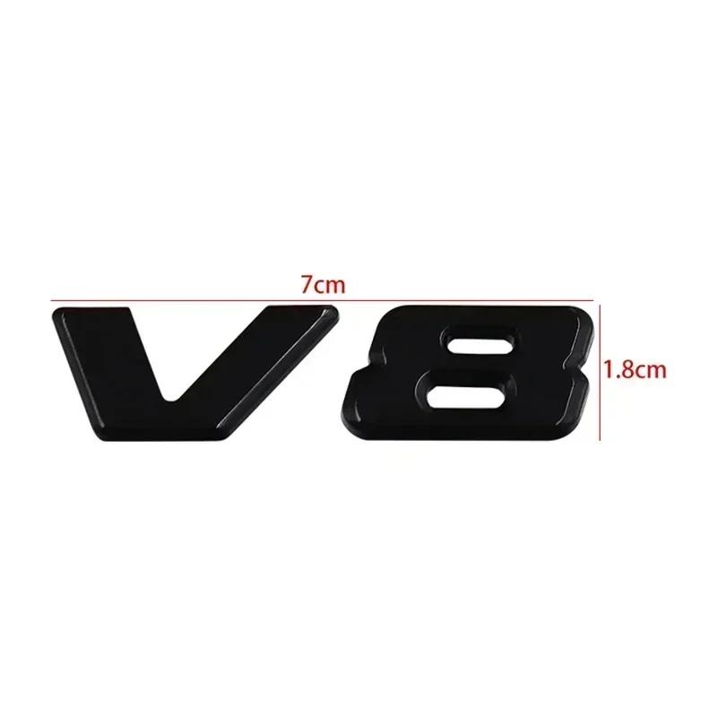 3D chromově černá V8 Logo Písmena Znak Odznak Nálepka na Blatník Auta Pro Mercedes Benz AMG GL ML SL 500 220 C63 S500 V8 Příslušenství