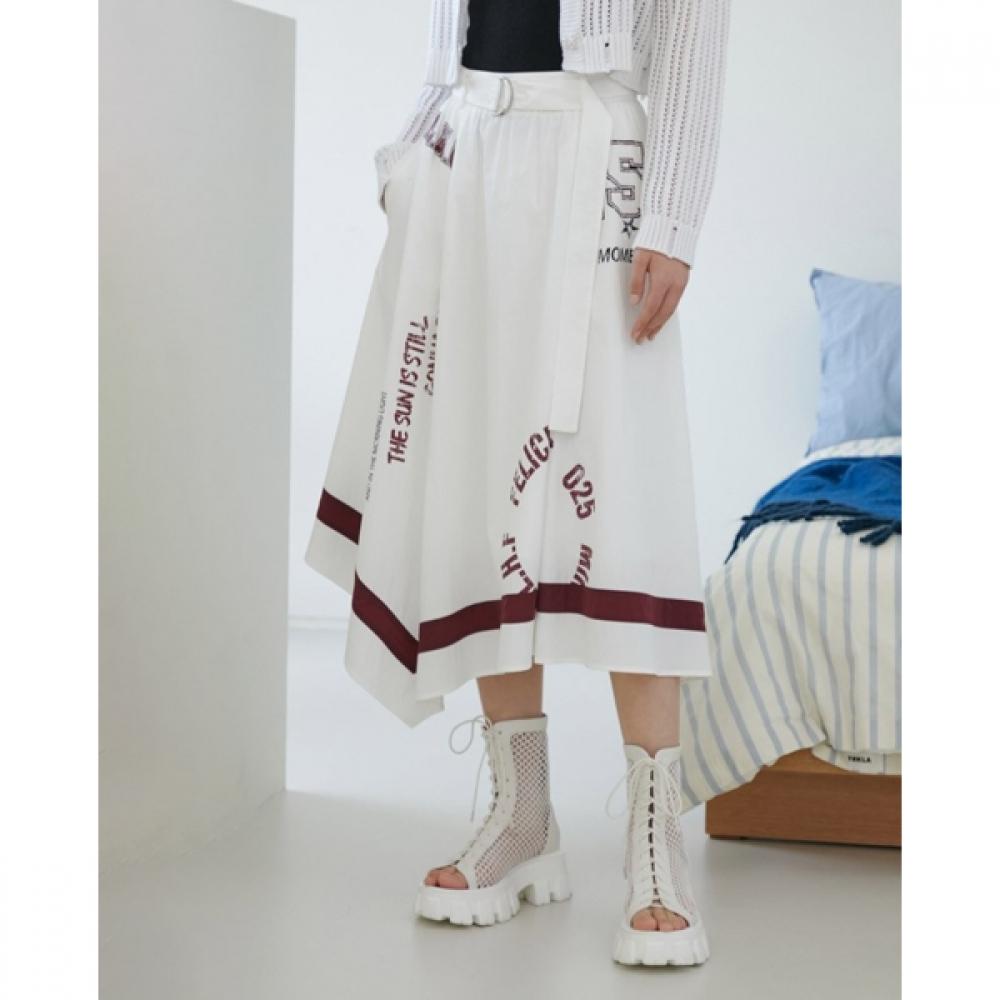 Egoist Color Block Asymmetrical Skirt Er2ws565