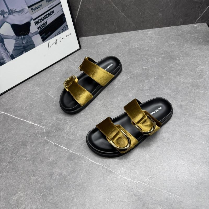 Retro gold buckle velvet cool slippers for women's outer wear summer new slippers for women's summer outer wear slippery versatile casual cool