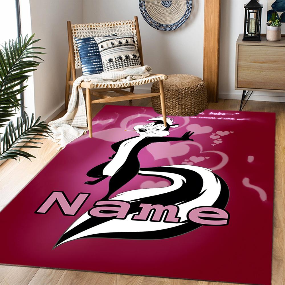 Looney Roadrunner Coyote Adventure Customized Name Carpet Design for Dining Room Entryway Dormitory Game Room Antislip Carpet Decorate Offices