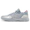G4 Round-toe Lace-up Fabric Synthetic Leather Low-Top Practical Basketball Shoes Unisex Gray Silver