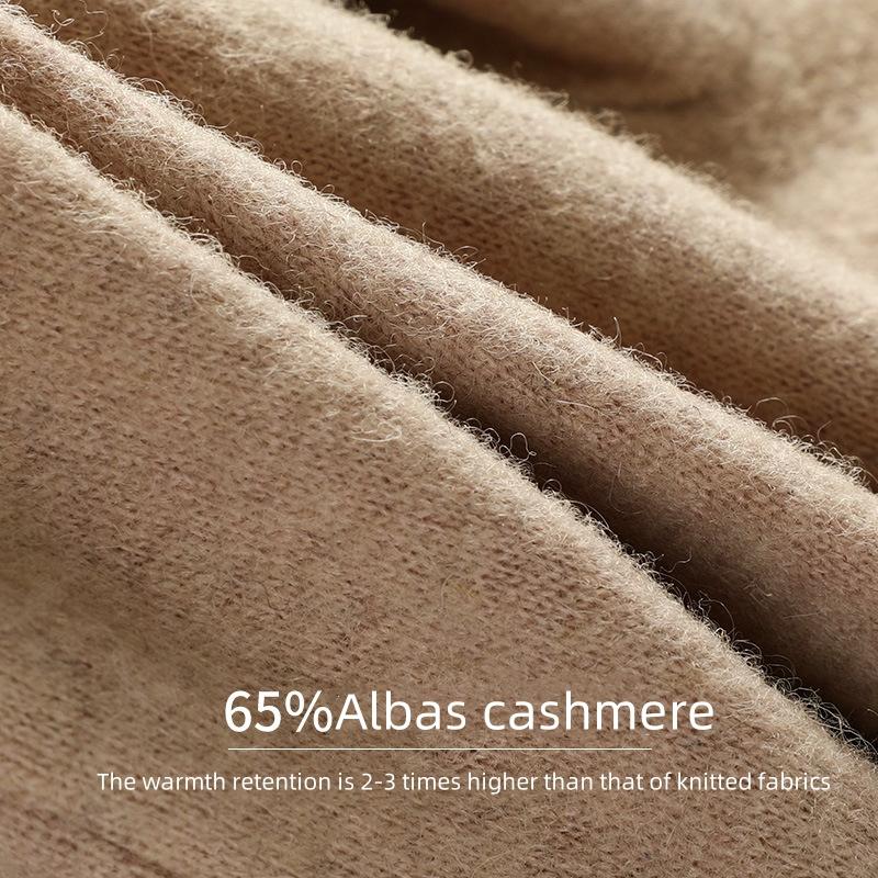 Zimní kašmírové rukavice pro dámské outdoorové cyklistické plyšové a hřejivé pletené zápěstní rukavice s dotykovou obrazovkou