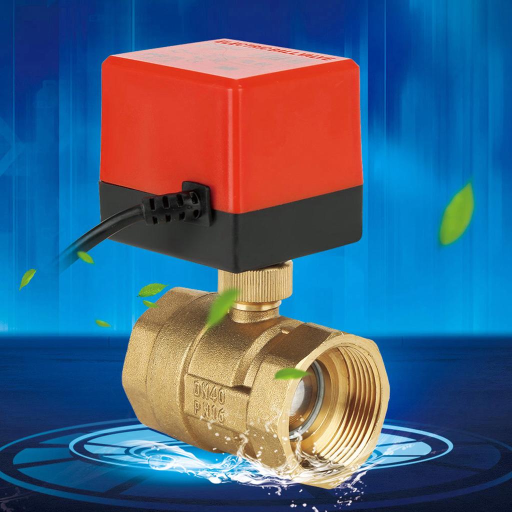 DC 24V 2 Way 3 Wire Brass Motorized Ball Valve Electrical Valve DN40 G1 1 2