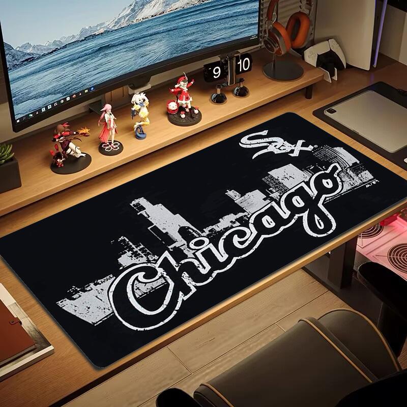 Chicago White Sox Logo Color Mouse Pad Large Gaming Table Cushion Non-slip Laptop Tablet Big Mousepad XXL Mat Mini PC Playmat With Lock edge