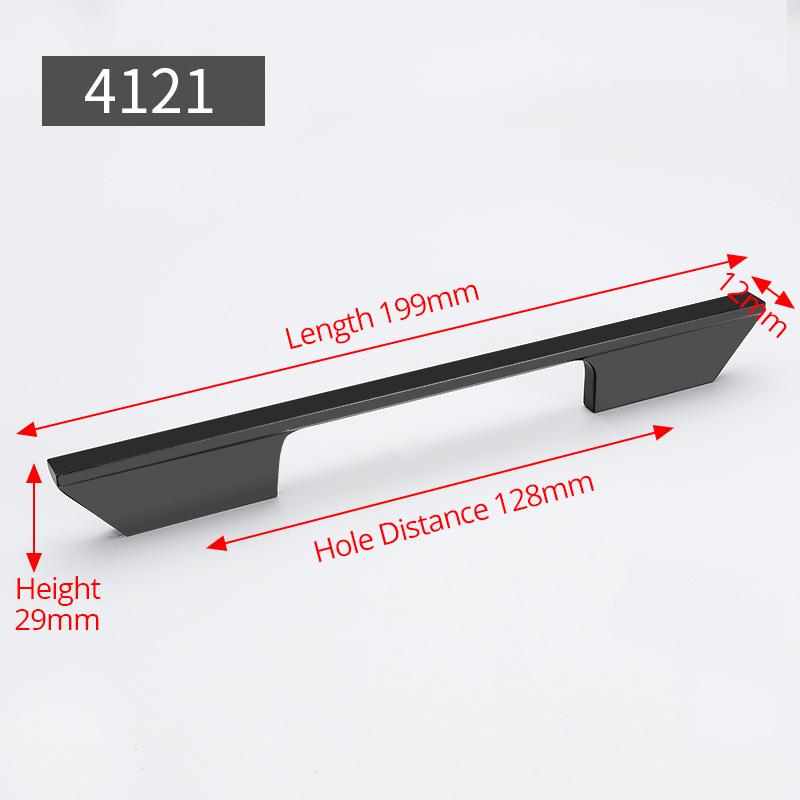 KAK Black Kitchen Handle Fashion Aluminium Alloy Cupboard Door Pulls Wardrobe Cabinet Handle Long Furniture Handle Hardware