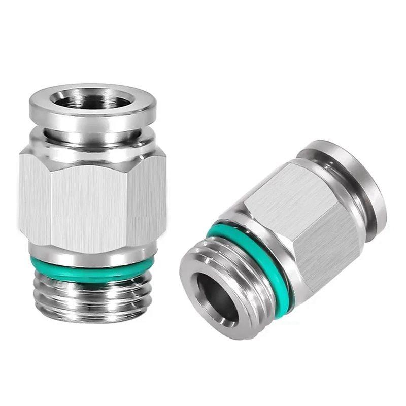 A34R M5 1/4" BSP PC Pneumatic Quick Connector 304 Stainless Steel G Thread Thread Pipe Water Gas Connector