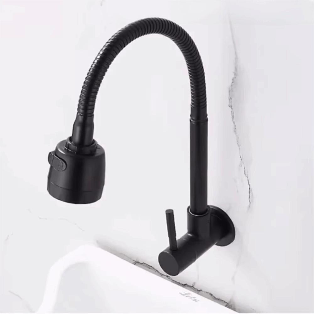 Rotatable Single Cold Water Tap Wall Mounted Water Tap Nozzle Durable Sink Faucet  Public Restroom