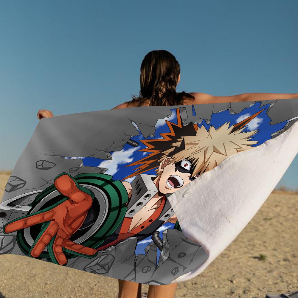 Bakugo Katsuki Beach Towel Colorful Bath Towels for Girl Microfiber Quick Dry Sand Free Beach Yoga Spa Gym Pool