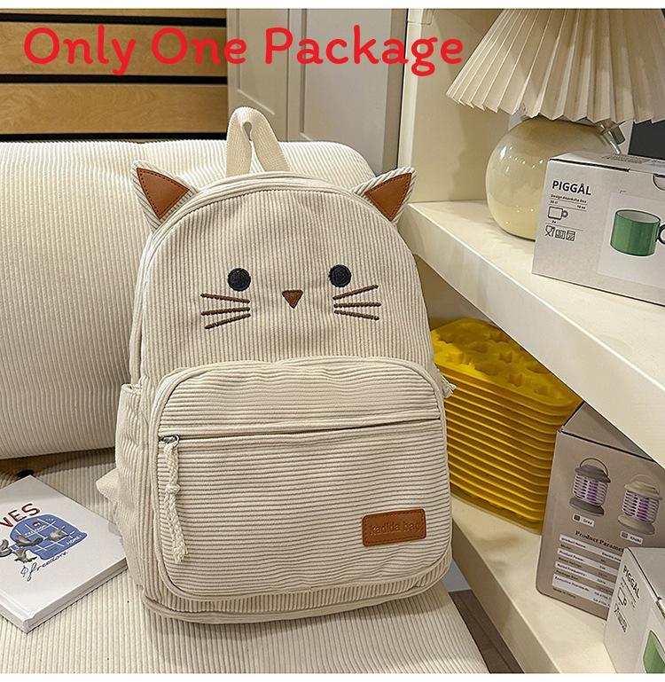 Cute Cat Cartoon Backpack For Girls And Boys With Pu Material For School And Travel