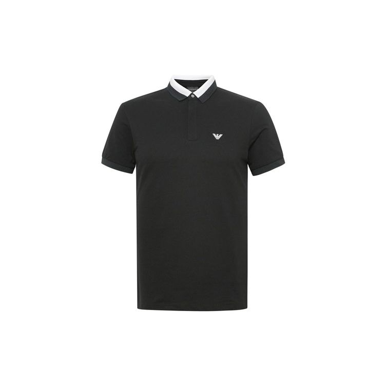 Emporio Armani Мужская футболка-поло с коротким рукавом, черно-белый воротник, топ 3H1F84-1J46Z-0999 XXXL