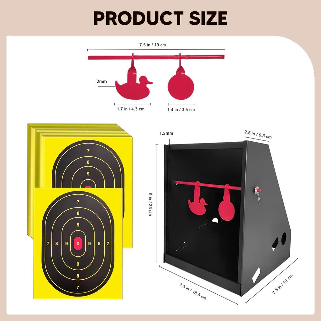 Box with 20Pcs Paper Targets Recycle Case for Hunting