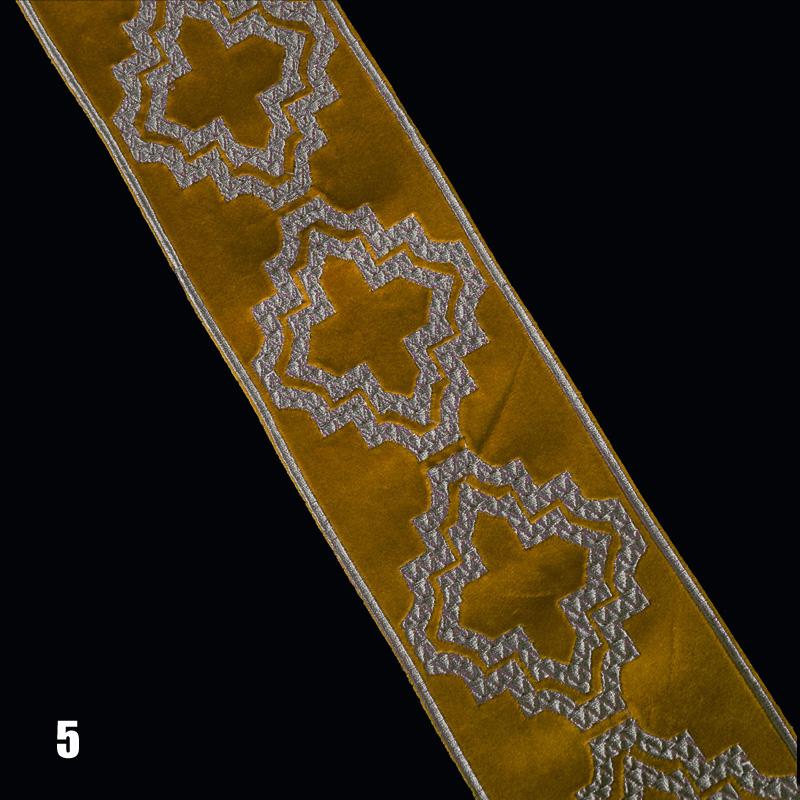 1Meter Vintage Totem Embroidered Jacquard Ribbon Braid Trim Woven Lace Fabric Diy Cushion Curtain Garment Hanfu Belt Accessory