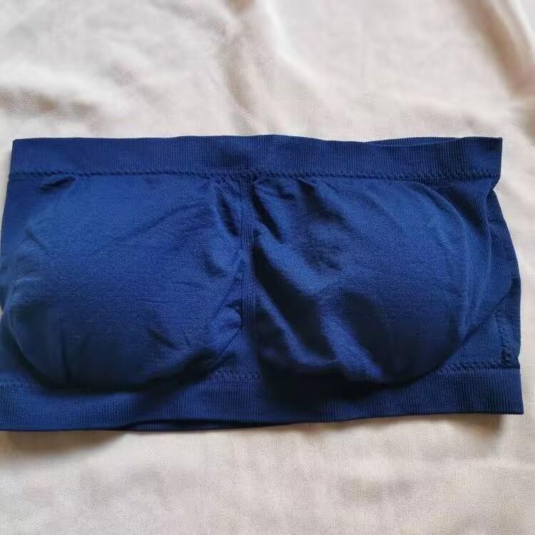 Trägerloser Bandeau-BH: 11 Farben, Ein-Schulter-Doppellage, Bügelfrei für große Oberweite, Schlankmachender Effekt.