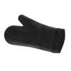 Heat Resistant Gloves Thickened Silicone Cotton Lining Insulated Oven Mitts for Kitchen Cooking Baking Black