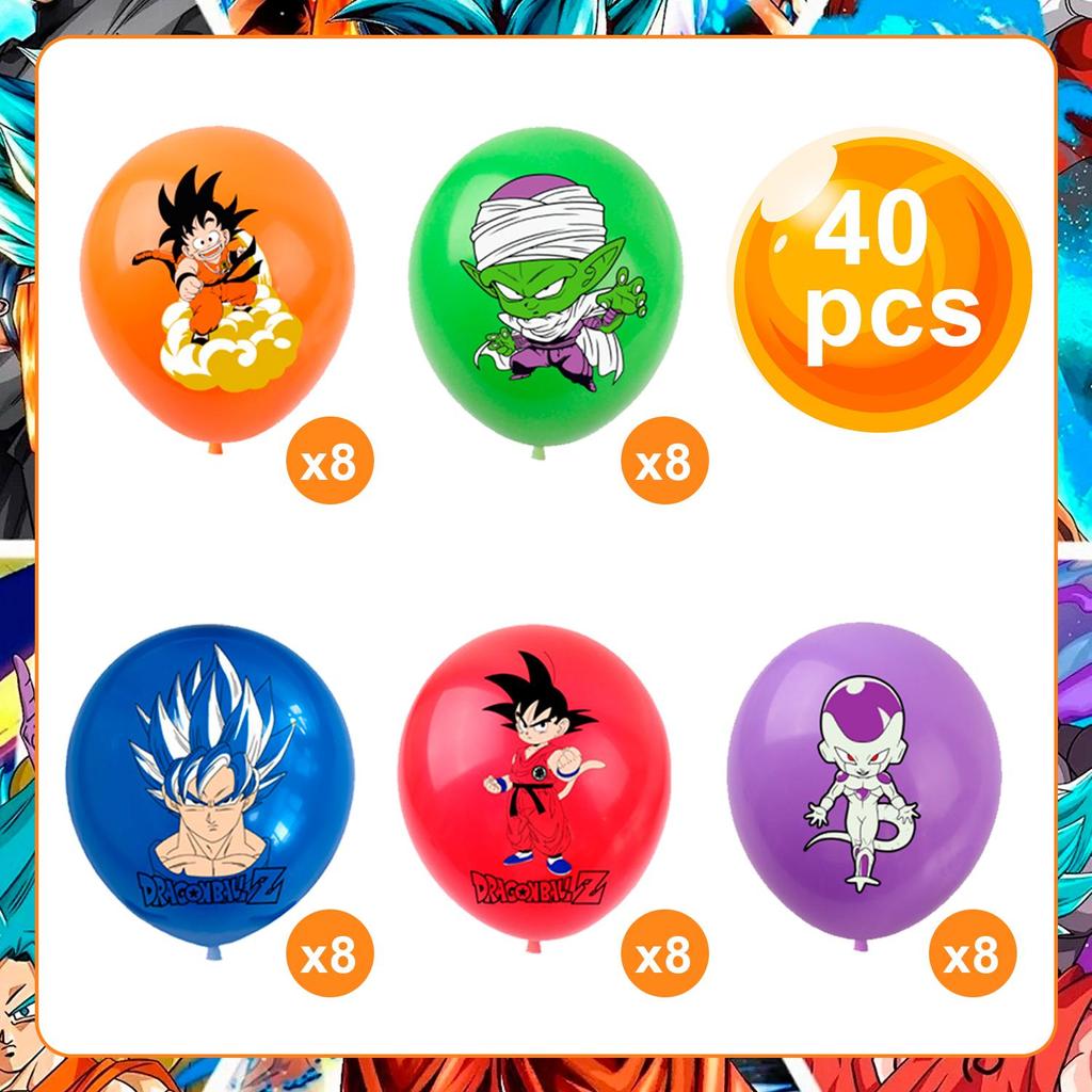 Dragon Ball Balloons, 40 Dragon Ball Birthday Balloons for Mario Birthday Party Supplies, Great for Party Decorations